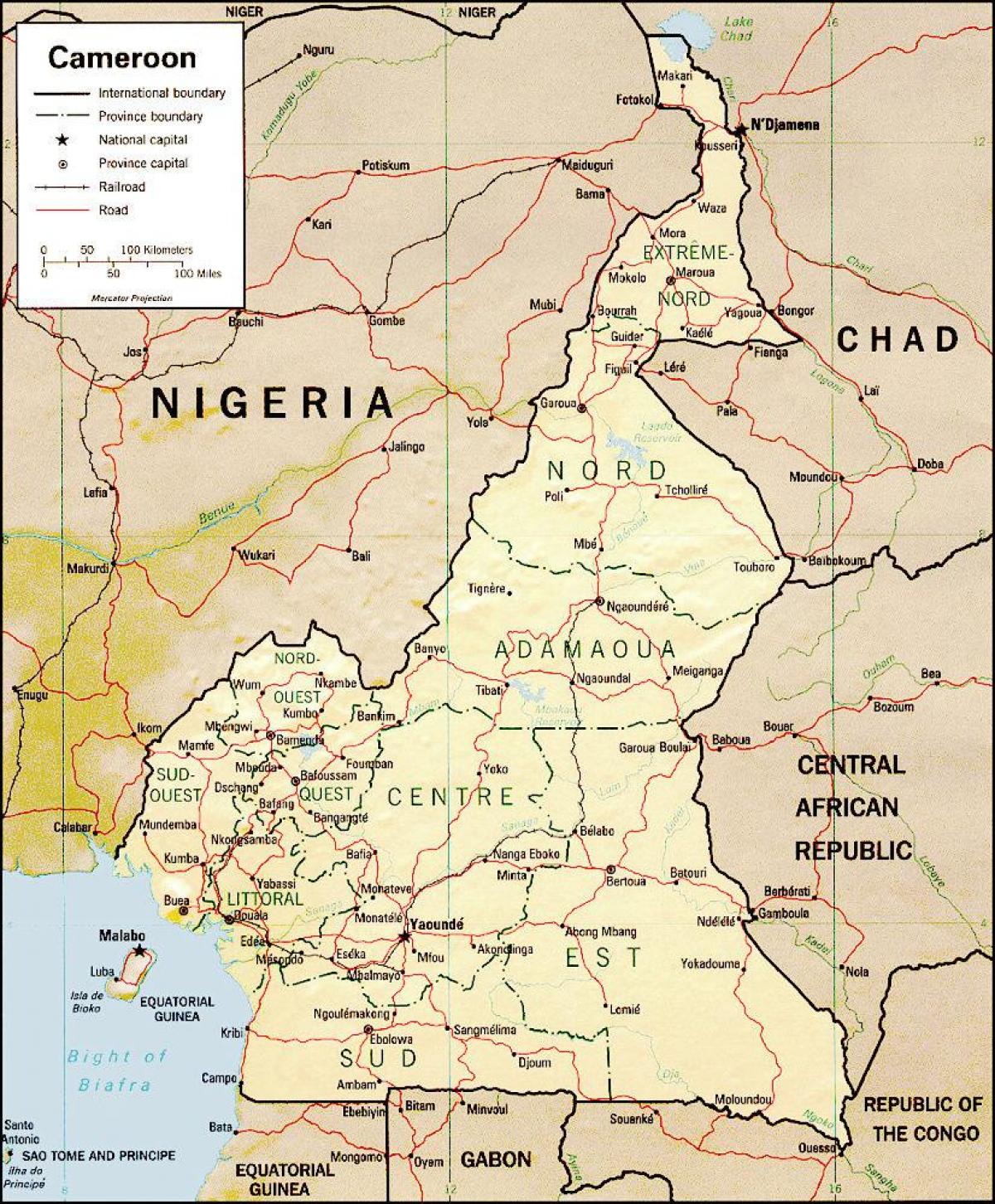 žemėlapis Kamerūnas