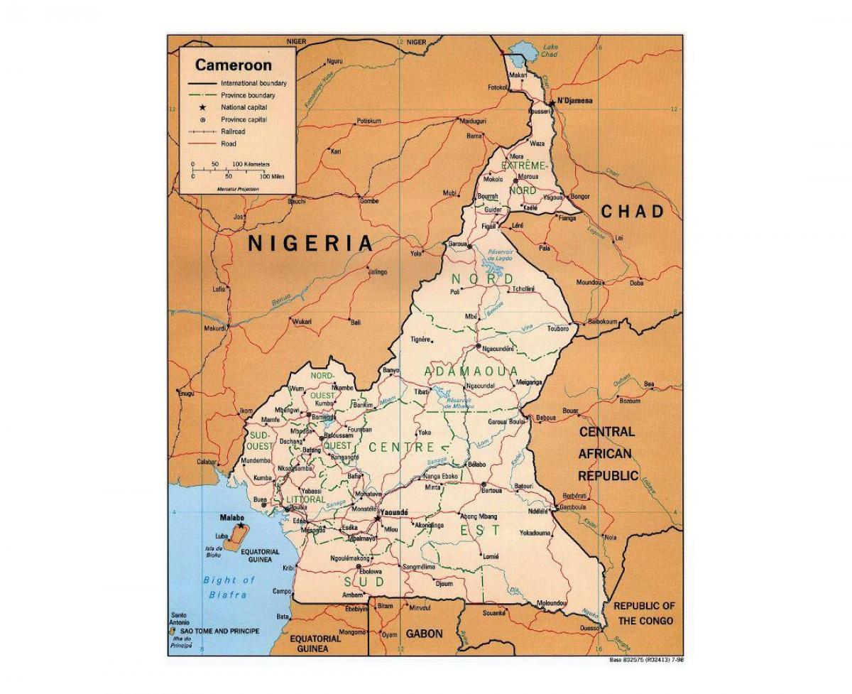 Žemėlapis pietų Kamerūnas