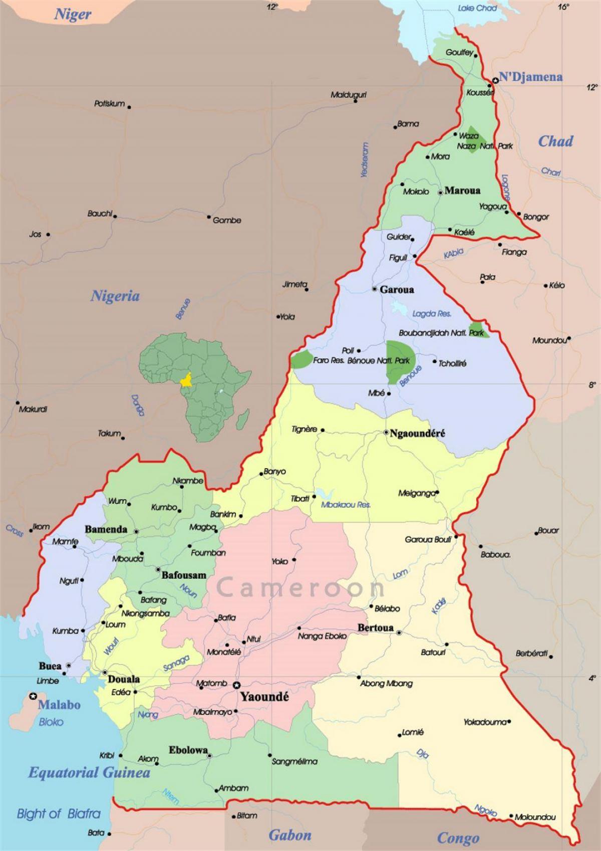 Kamerūnas afrikos žemėlapis