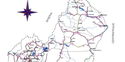 Žemėlapis Kamerūnas kelių