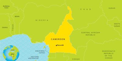 Žemėlapis Kamerūno ir aplinkinių šalių
